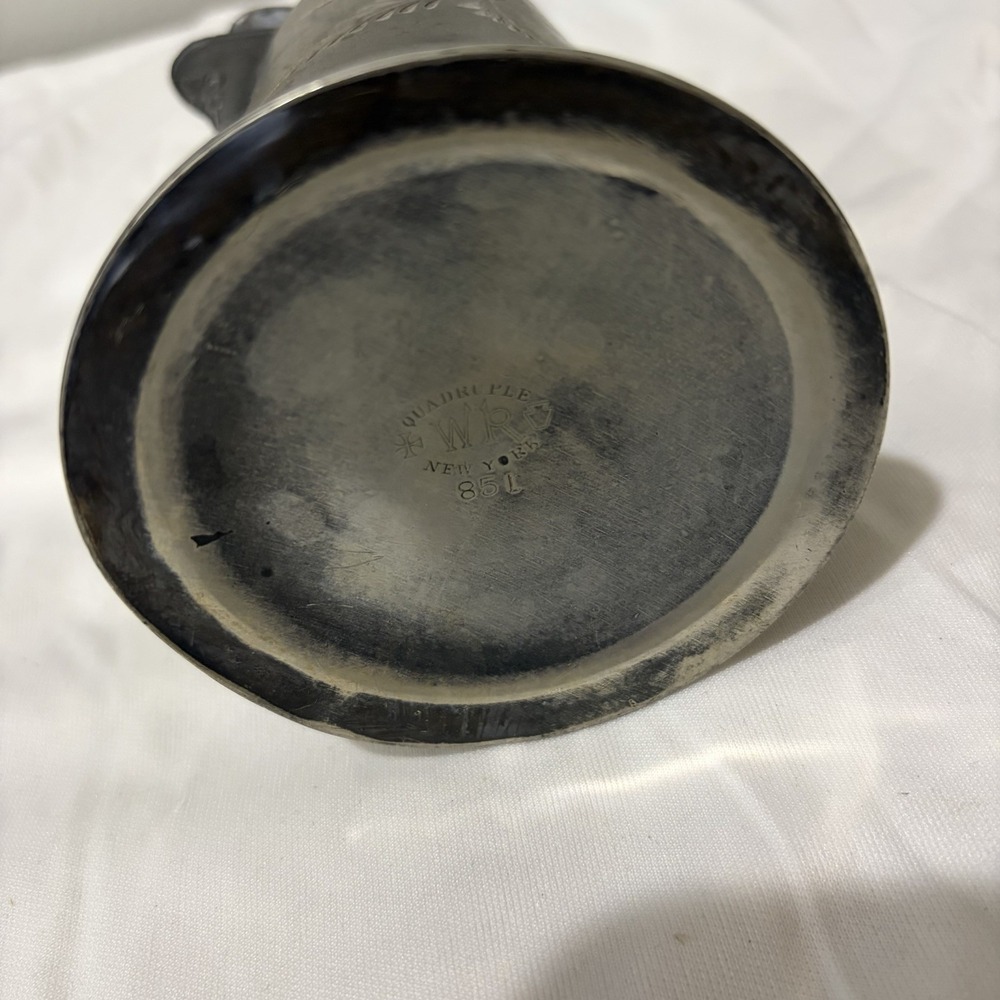 Warren Silver Plate Co Quadruple Plate New York 85L Creamer Embossed Antique - Picture 8 of 9